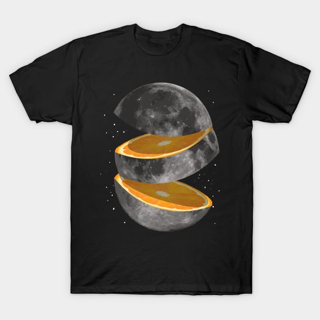 Orange Fruit Cut Open Moon Slices T-Shirt by ScottsRed